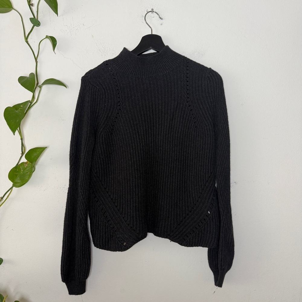 Marine Layre Black Knitted Sweater - Soft Cotton Blend - {S}